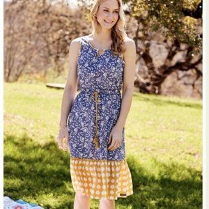 NWT Matilda Jane Blue Ridge Dress Floral Sleeveless Cotton Elastic Waist M
